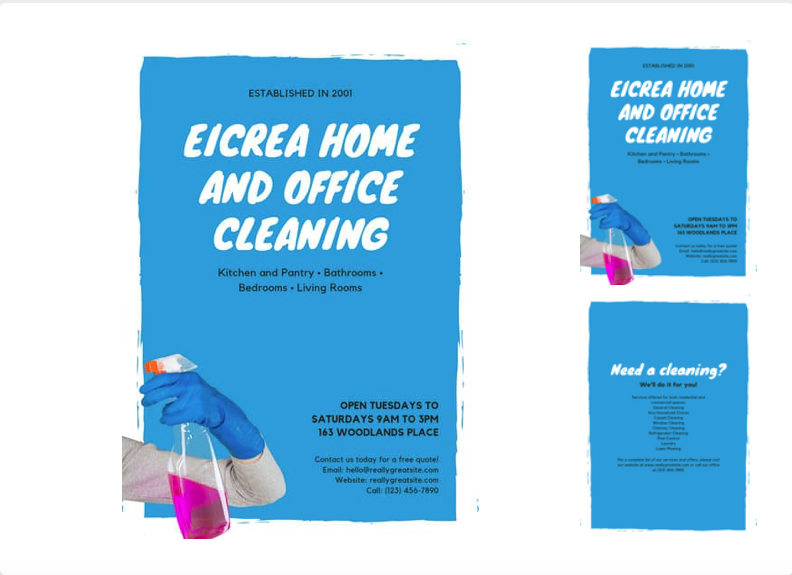 cleaning business leaflet template