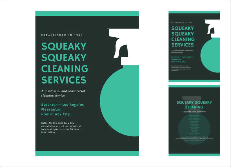 cleaning business leaflet template
