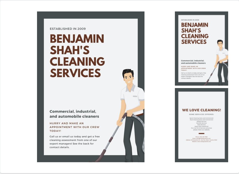cleaning business leaflet template