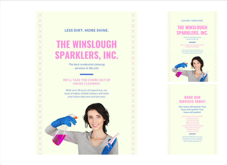 cleaning business leaflet template
