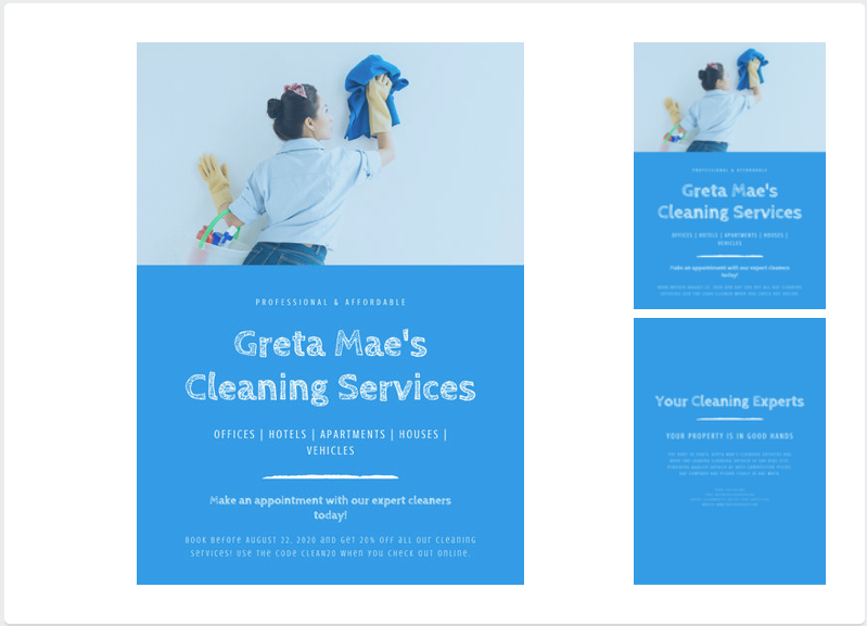 cleaning business leaflet template
